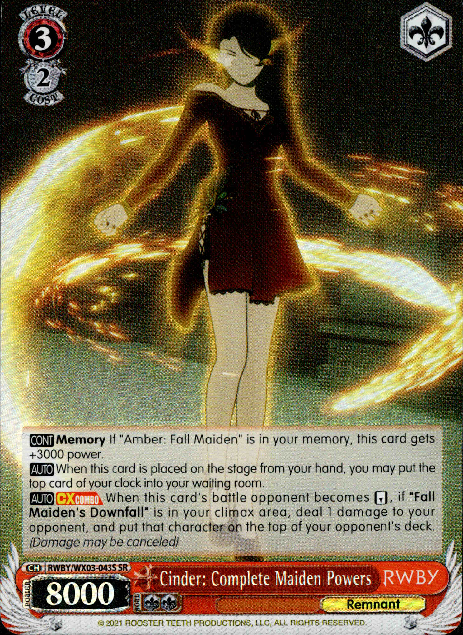 Cinder: Complete Maiden Powers - RWBY/WX03-043S - RWBY - Card Cavern