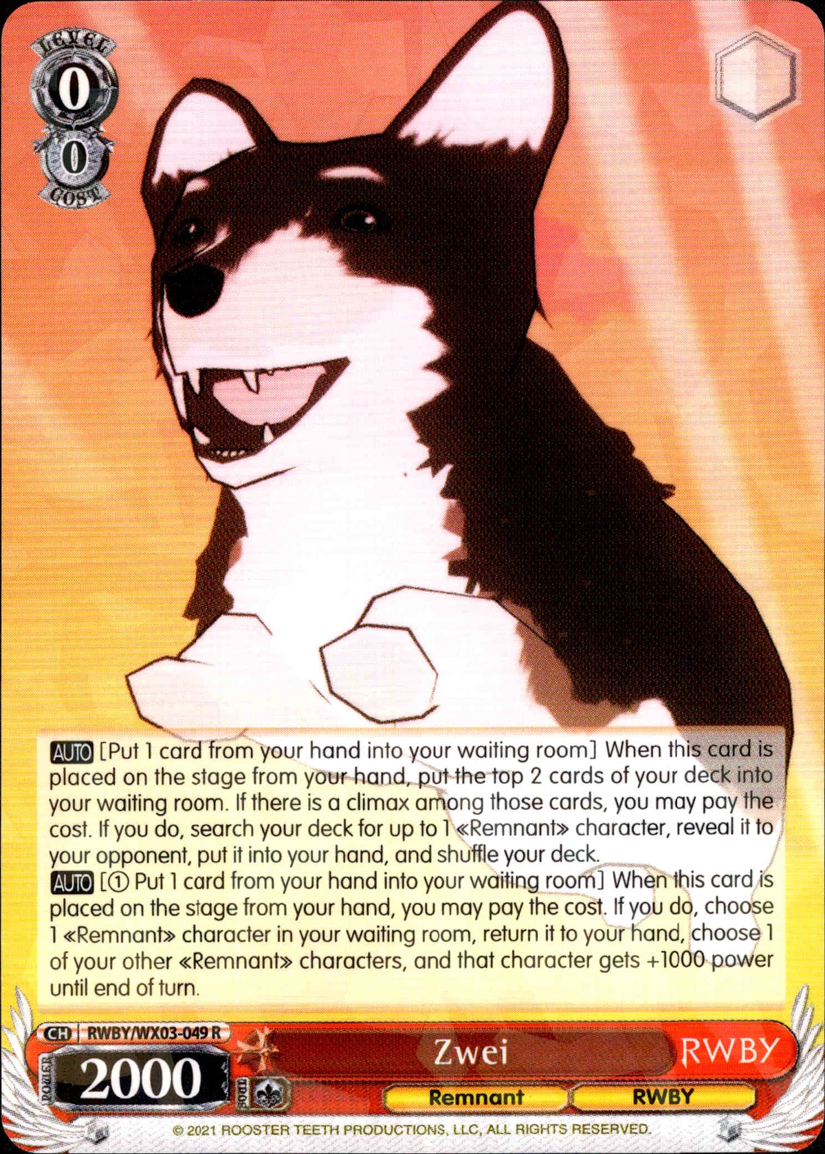 Zwei - RWBY/WX03-049 - RWBY - Card Cavern