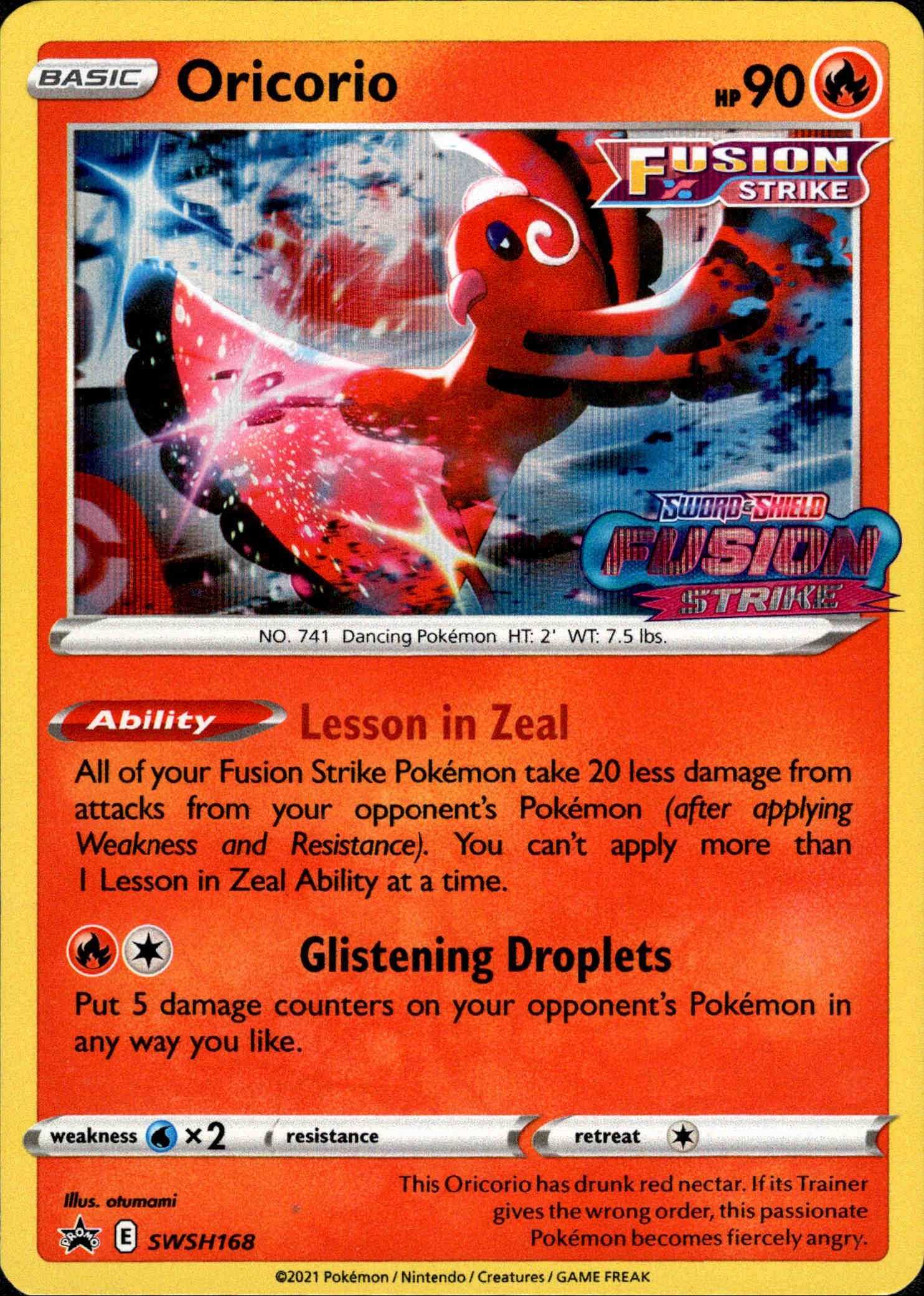 Oricorio - SWSH168 - Sword & Shield Promo - Card Cavern