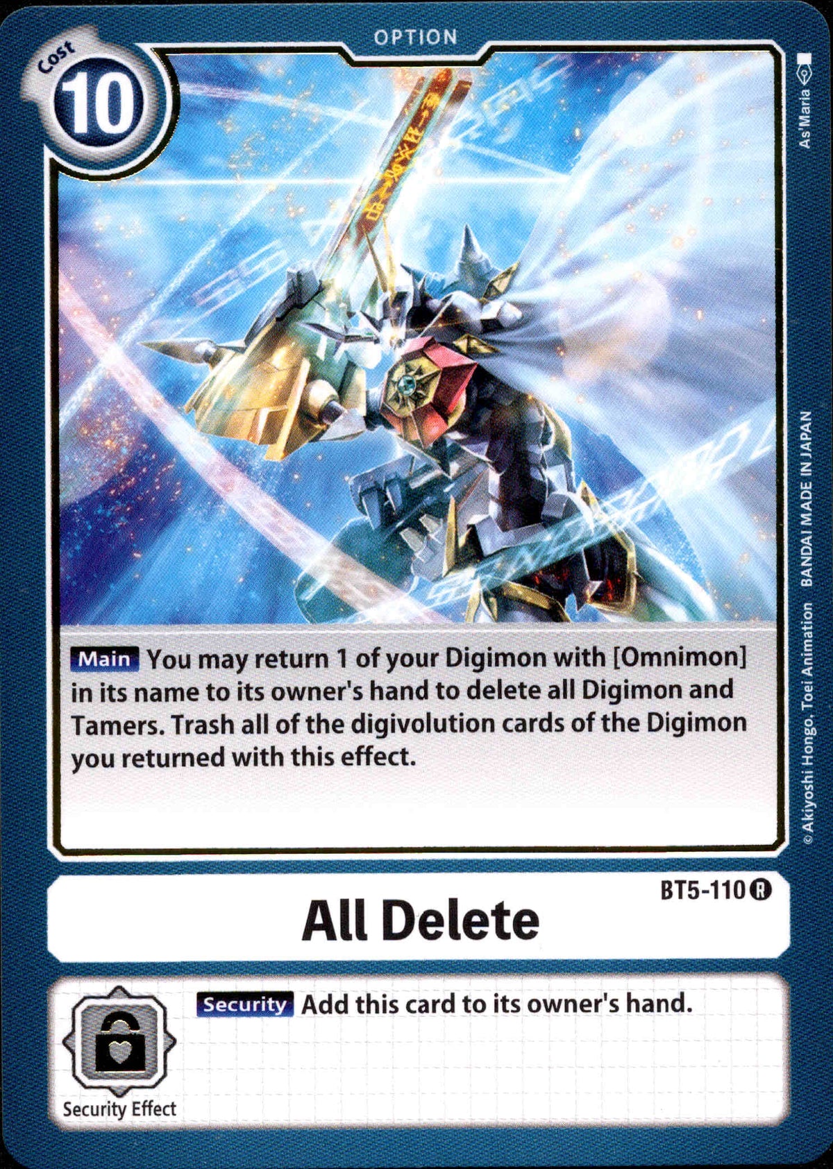 All Delete - BT5-110 - Battle Of Omni - Card Cavern