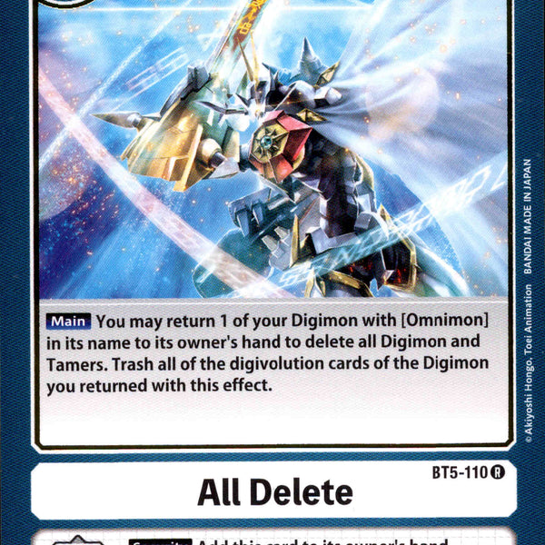 digimon tcg battle of omni card list All Delete - BT5-110