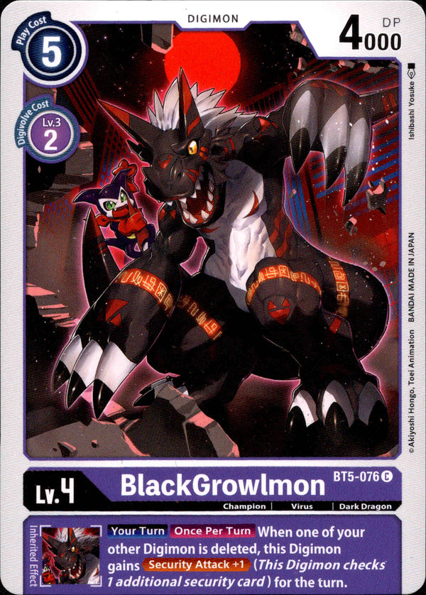BlackGrowlmon - BT5-076 - Battle Of Omni - Card Cavern