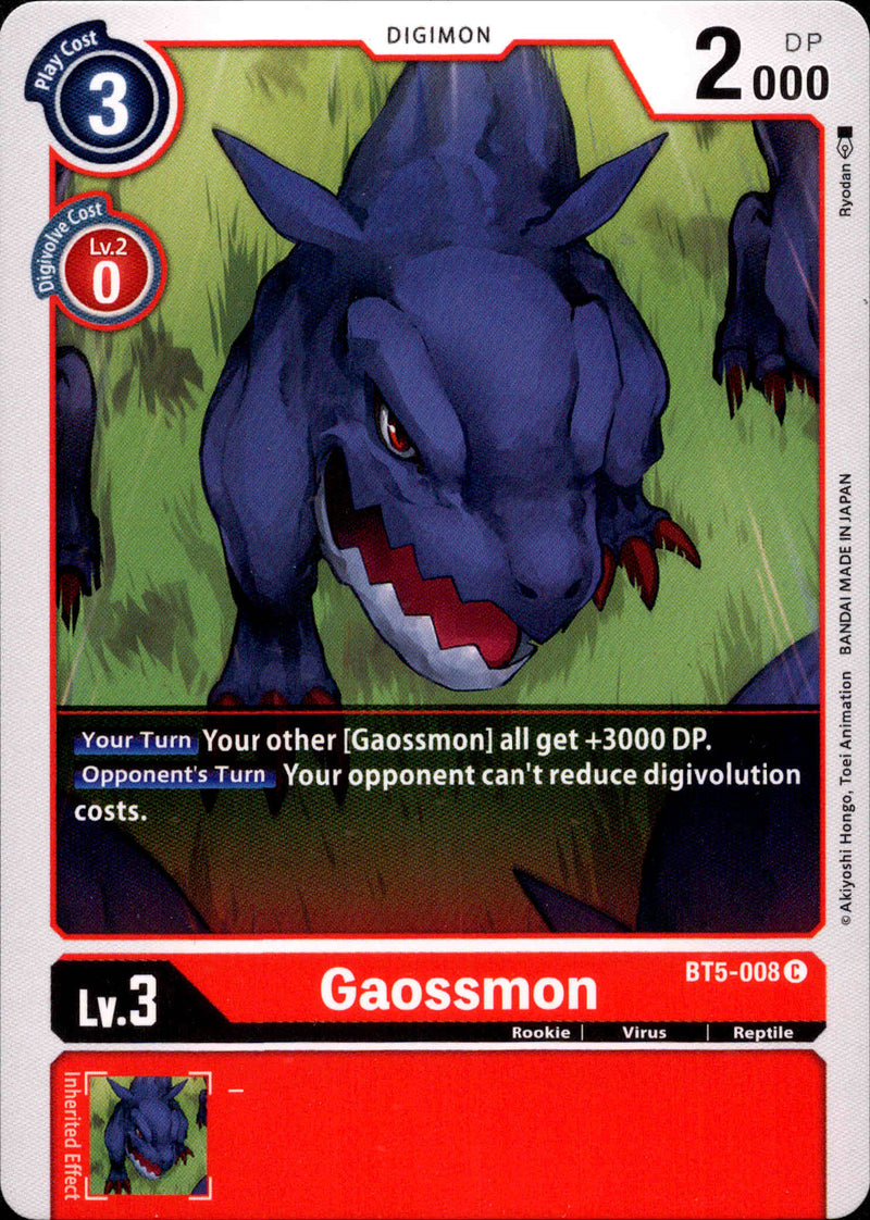 Gaossmon - BT5-008 - Battle Of Omni - Card Cavern