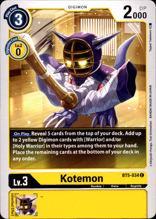 Kotemon - BT5-034 - Battle Of Omni - Card Cavern