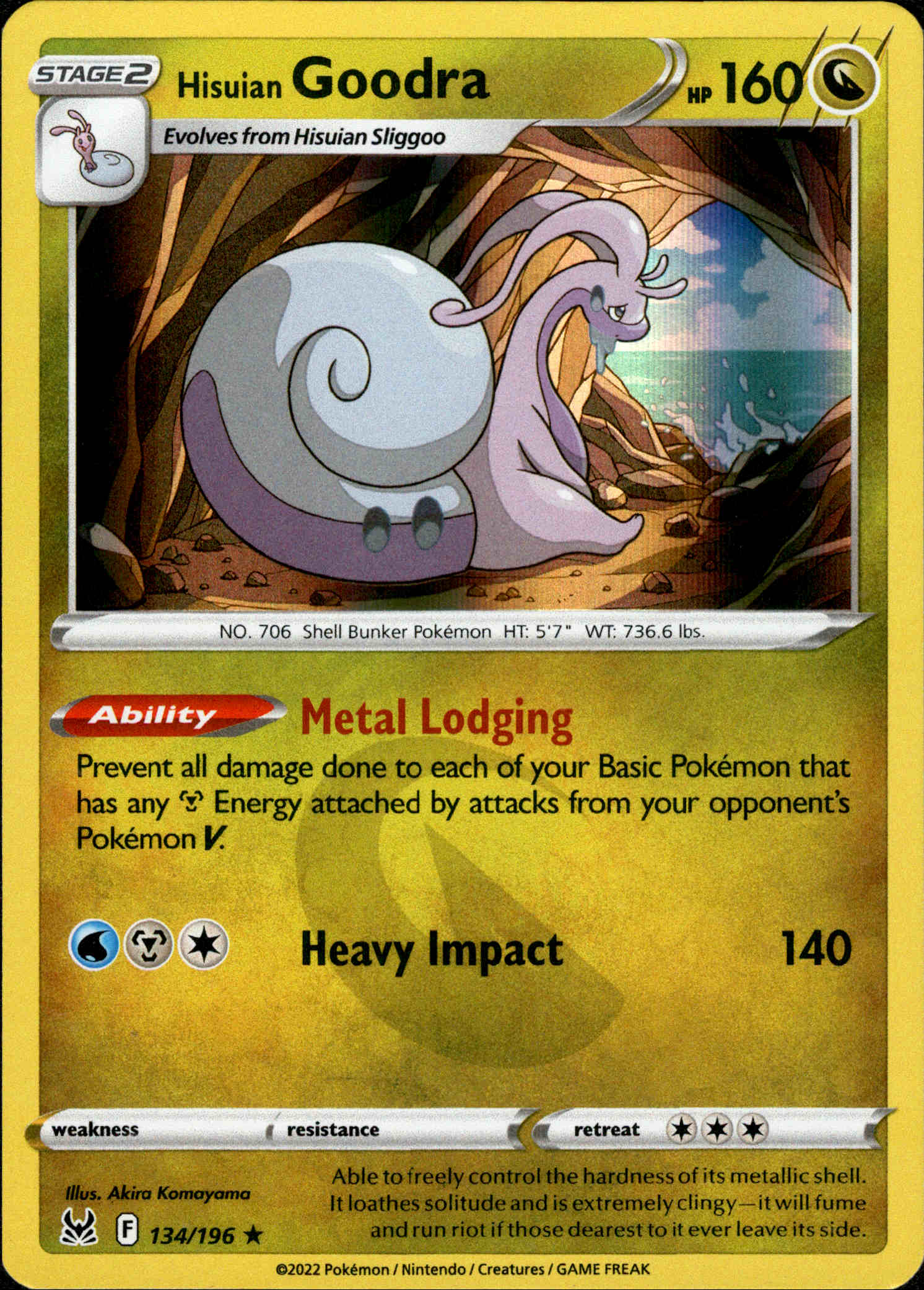 Hisuian Goodra - 134/196 - Lost Origin - Holo - Card Cavern