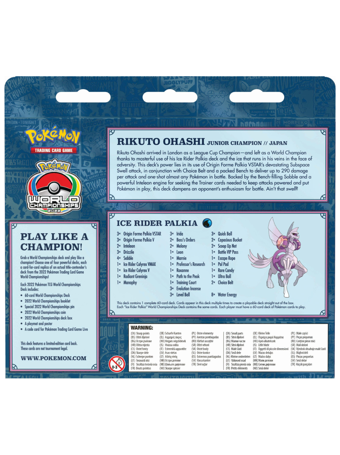 2022 Pokemon TCG World Championships Deck - Ice Rider Palkia - Card Cavern