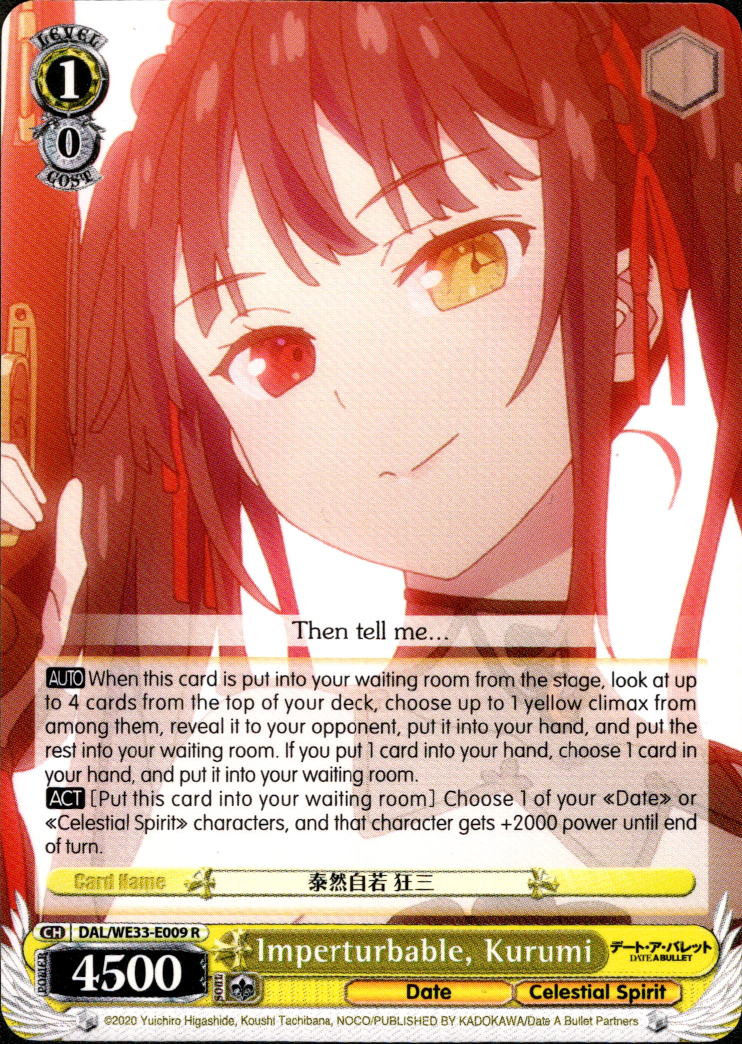 Imperturbable, Kurumi - DAL/WE33-E009 - Date A Bullet - Card Cavern