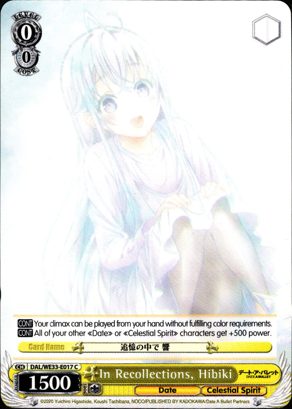 In Recollections, Hibiki - DAL/WE33-E017 - Date A Bullet - Card Cavern