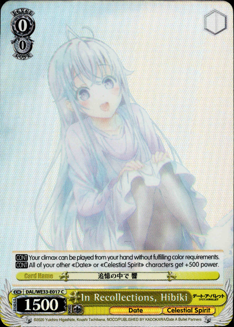 In Recollections, Hibiki - DAL/WE33-E017 - Date A Bullet - Foil - Card Cavern