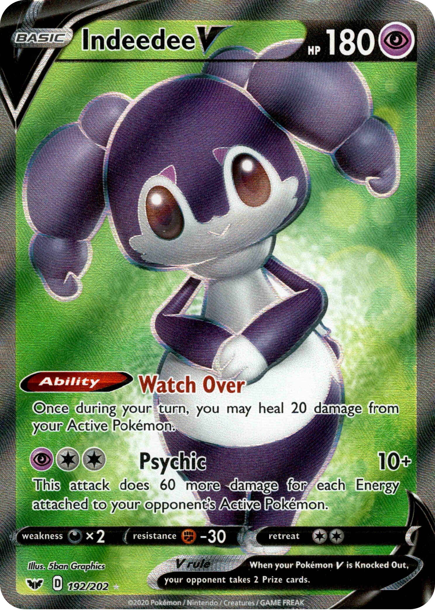 Indeedee V Full Art - 192/202 - Sword & Shield - Card Cavern