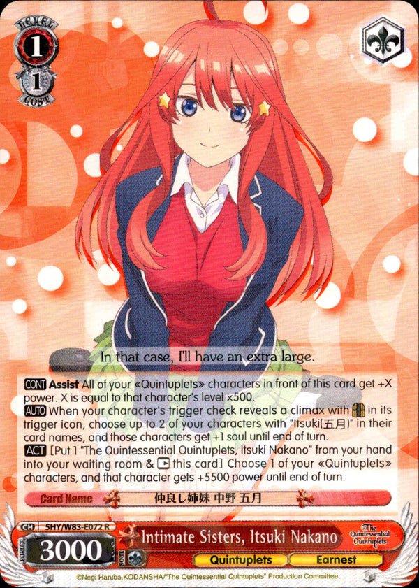 Intimate Sisters, Itsuki Nakano - 5HY/W83-E072 - The Quintessential Quintuplets - Card Cavern
