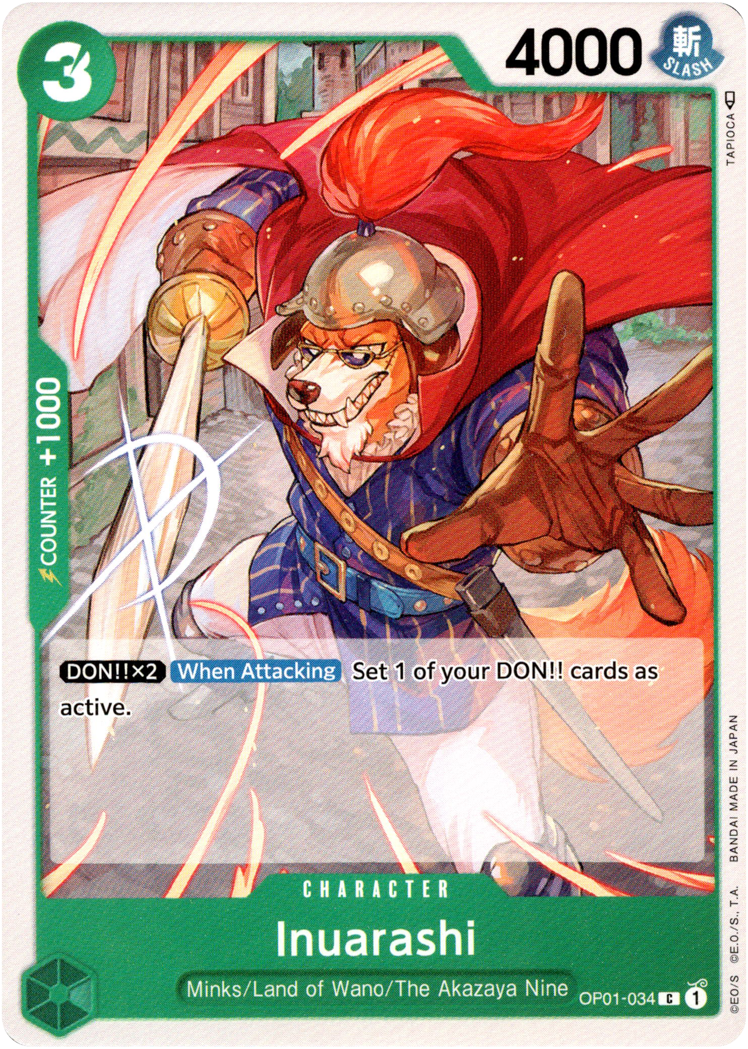 Inuarashi - OP01-034 C - Romance Dawn - Card Cavern