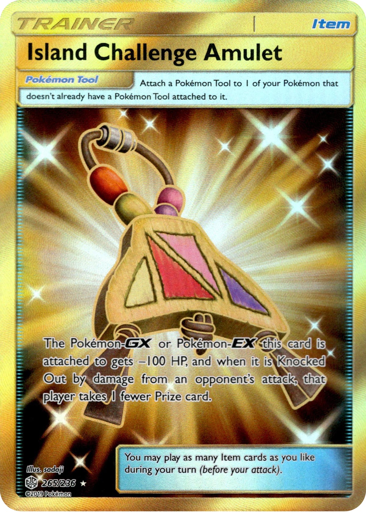 Island Challenge Amulet Secret Rare - 265/236 - Cosmic Eclipse - Holo - Card Cavern