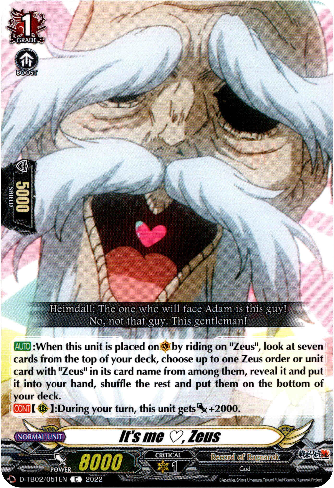 It's me, Zeus - D-TB02/051EN - Record of Ragnarok - Card Cavern