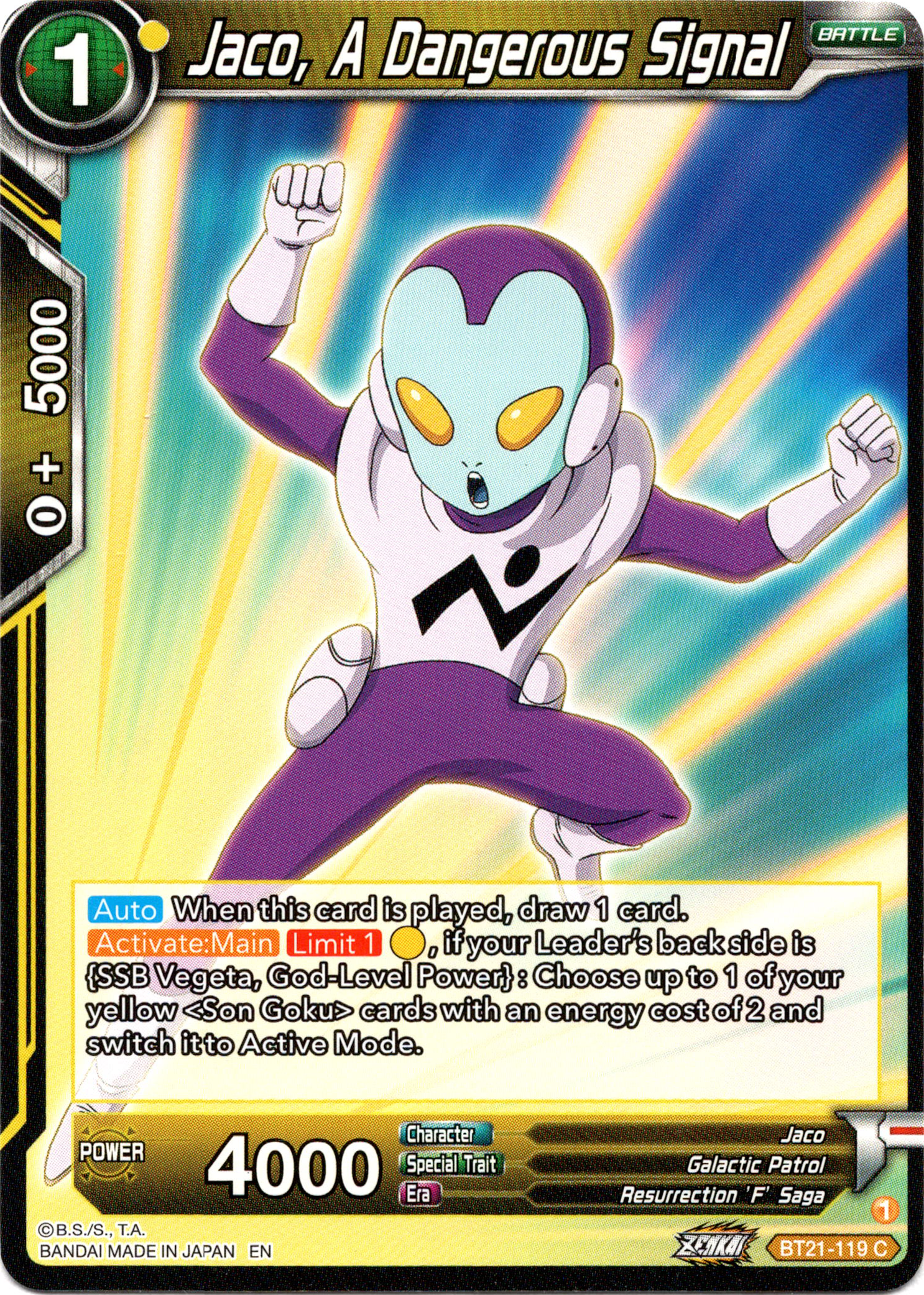 Jaco, A Dangerous Signal - BT21-119 - Wild Resurgence - Card Cavern
