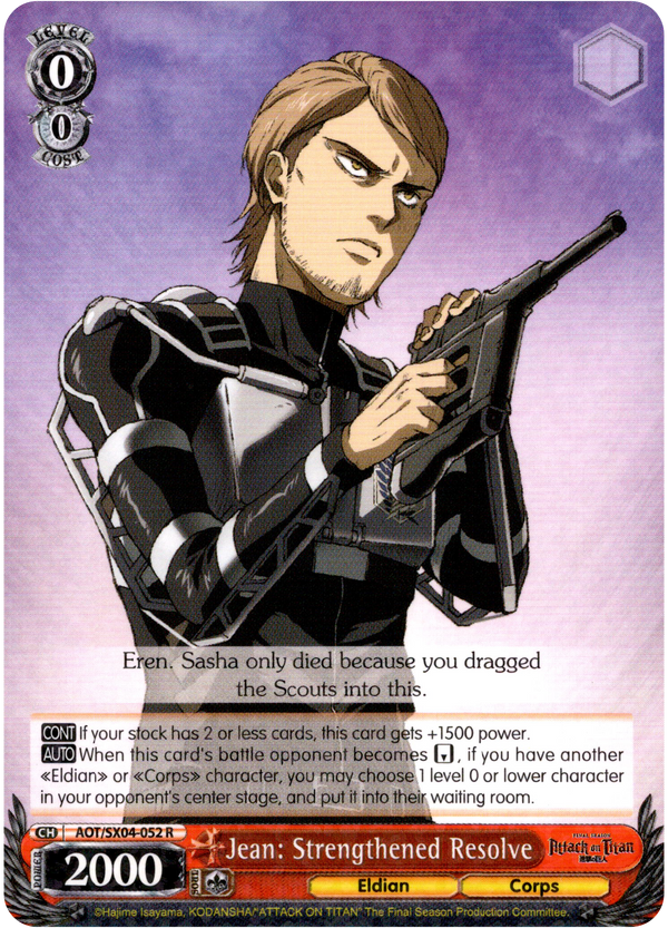 Jean: Strengthened Resolve - AOT/SX04-052 R - Card Cavern