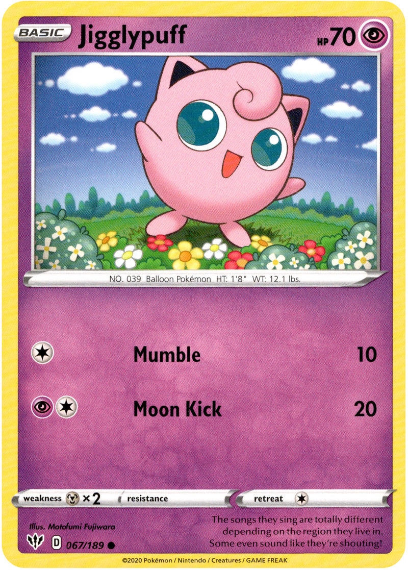 Jigglypuff - 67/189 - Darkness Ablaze Card Cavern Trading Cards, LLC Jigglypuff - 67/189 - Darkness Ablaze Card Cavern Trading Cards, LLC