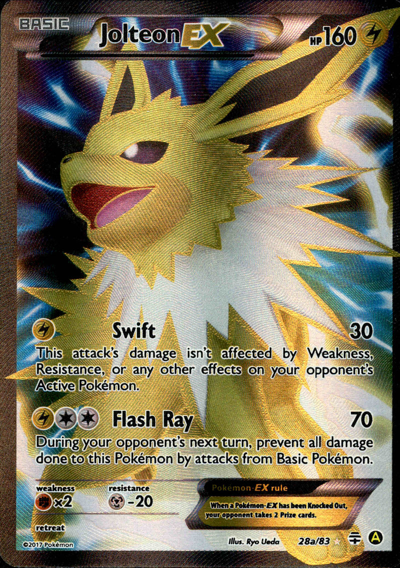 Jolteon EX Full Art - 28a/83 - Alternate Art Promo Card Cavern Trading Cards, LLC Jolteon EX Full Art - 28a/83 - Alternate Art Promo Card Cavern Trading Cards, LLC