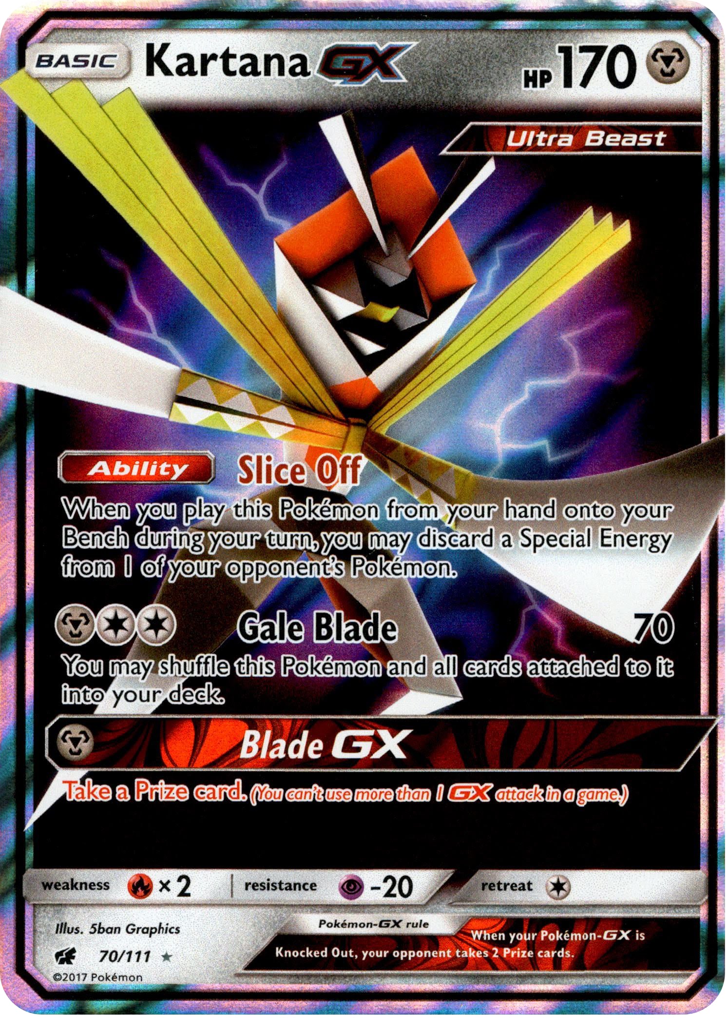 Kartana GX - 70/111 - Crimson Invasion - Holo - Card Cavern