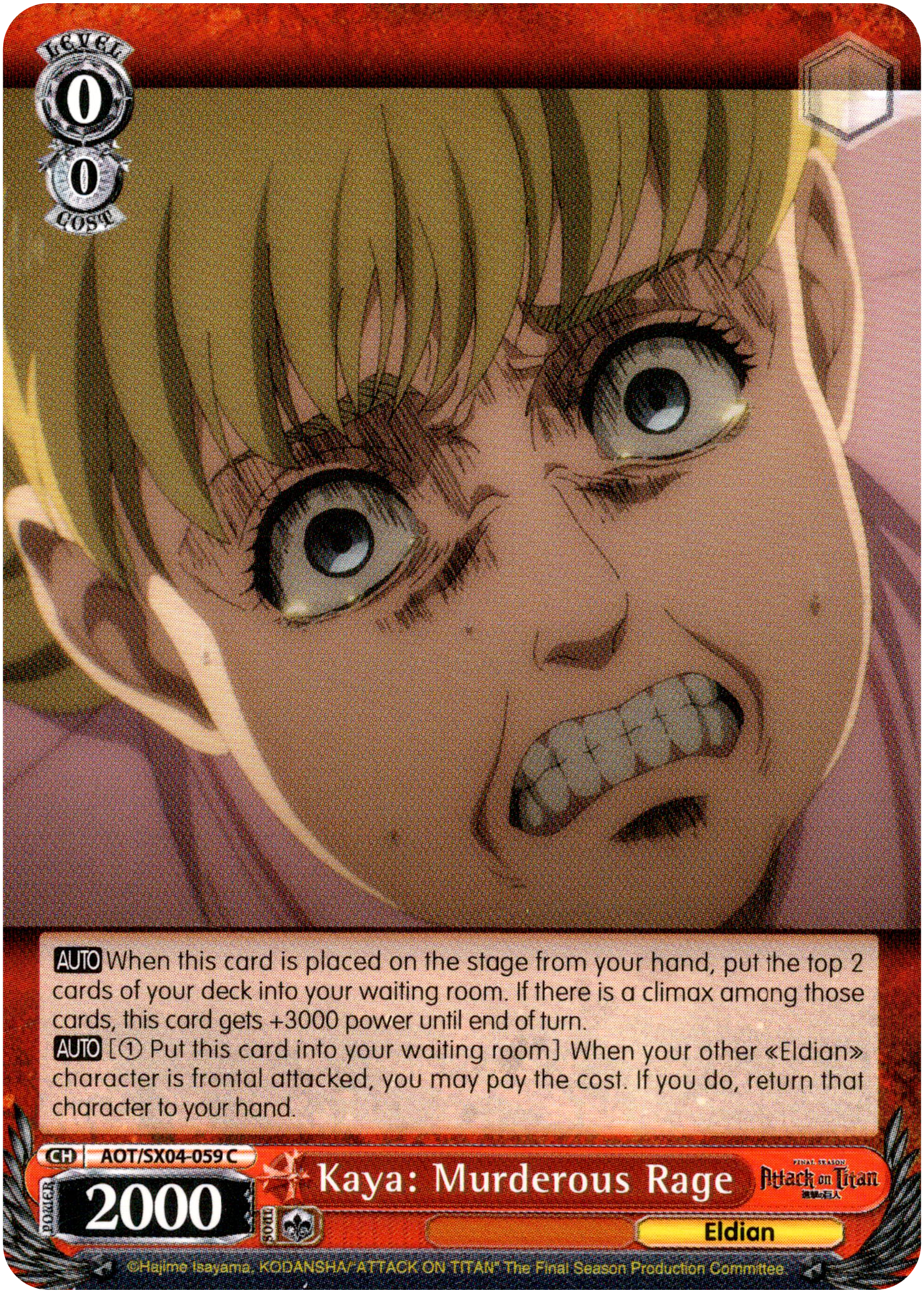 Kaya: Murderous Rage - AOT/SX04-059 C - Card Cavern