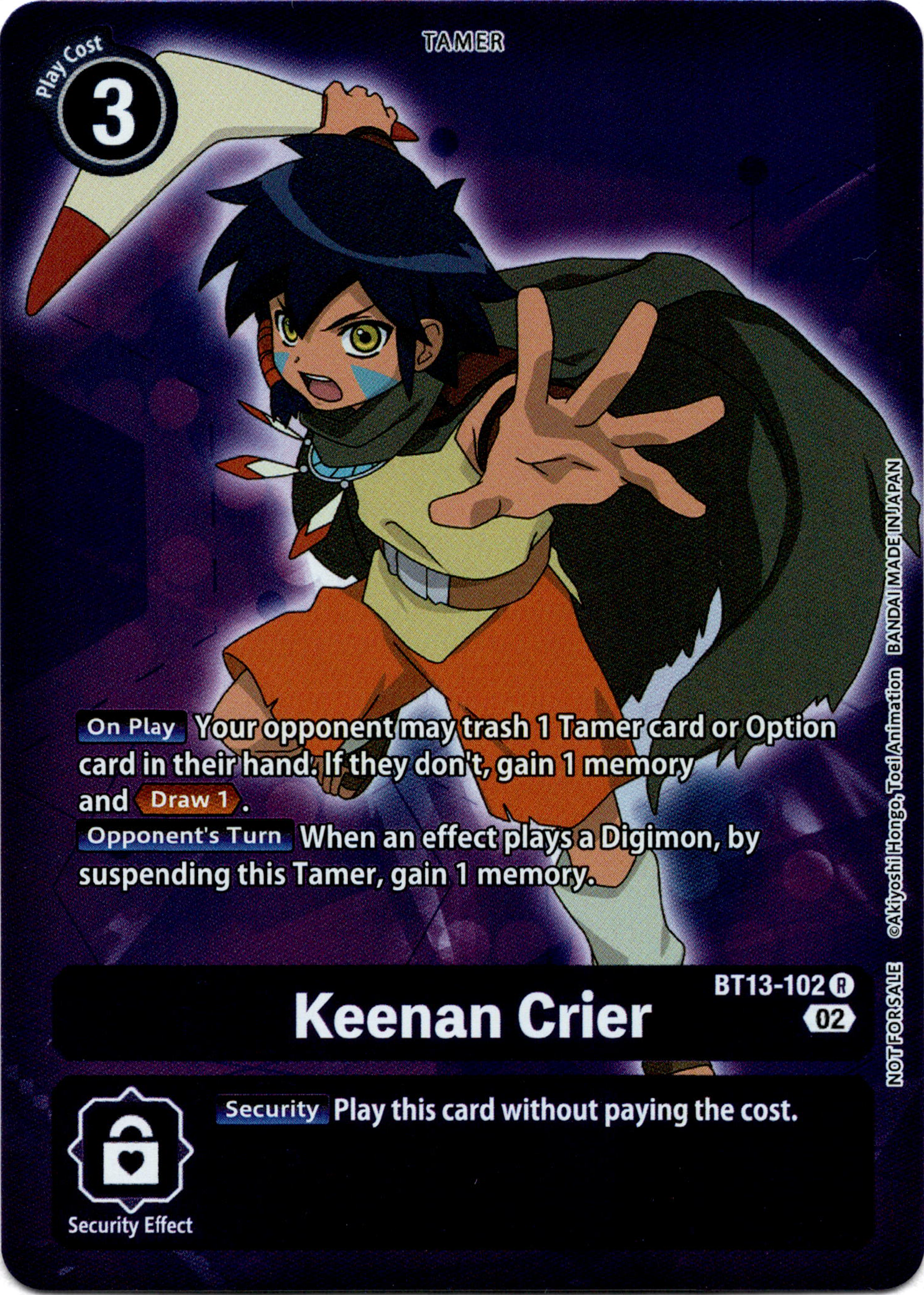 Keenan Crier Box Topper - BT13-102 R - Versus Royal Knight - Foil - Card Cavern