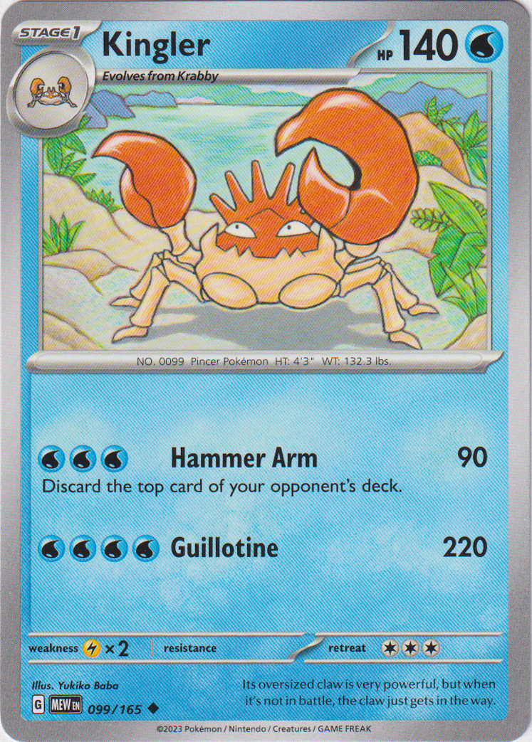 Kingler - 099/165 - Scarlet & Violet 151 - Card Cavern