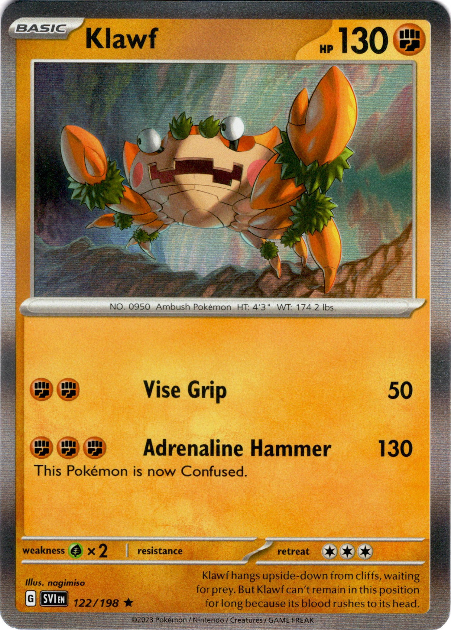Klawf - 122/198 - Scarlet & Violet - Holo - Card Cavern