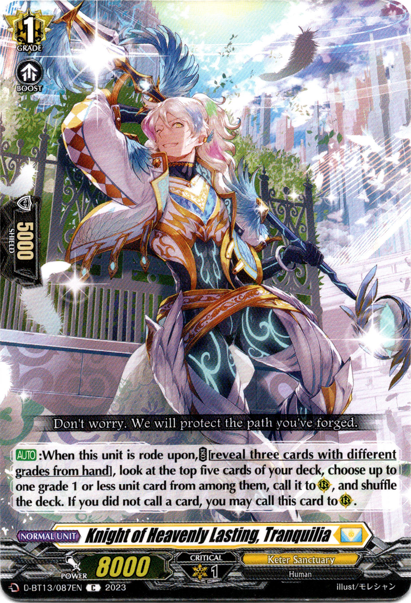 Knight of Heavenly Lasting, Tranquilia - D-BT13/087EN - Flight of