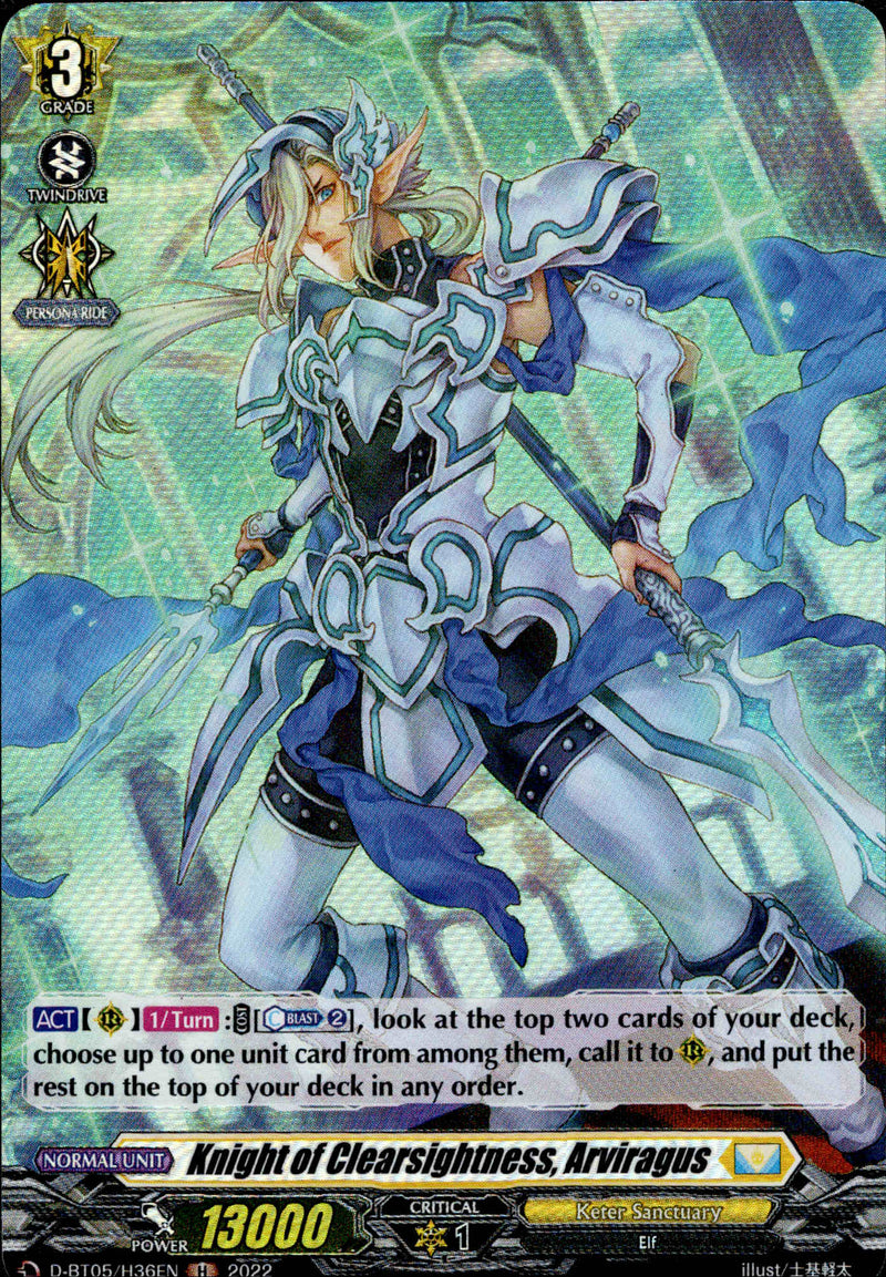 Knight of Clearsightness, Arviragus - D-BT05/H36 - Triumphant Return of the Brave Heroes - Card Cavern