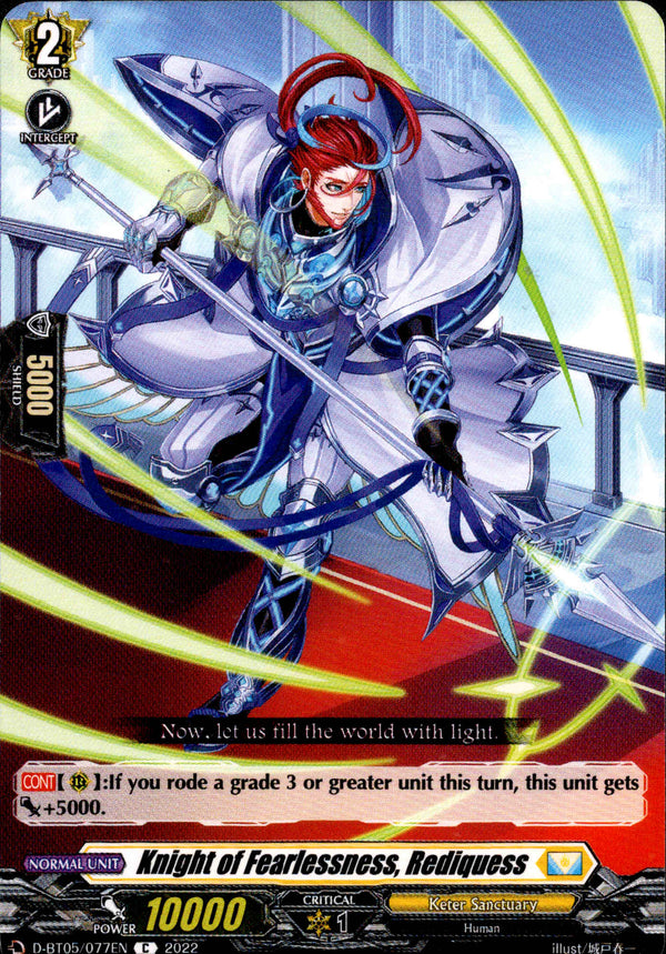 Knight of Fearlessness, Rediquess - D-BT05/077 - Triumphant Return of the Brave Heroes - Card Cavern