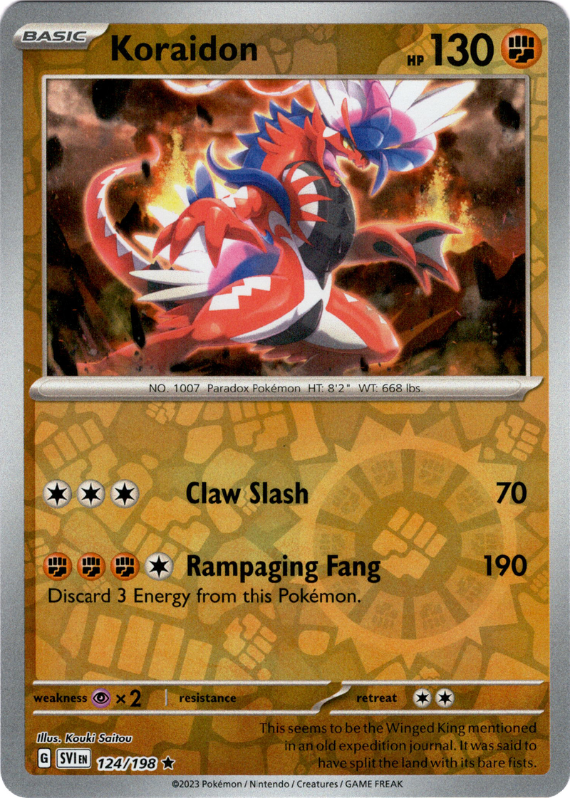 242 198 pokemon card Koraidon - 124/198 - Scarlet & Violet