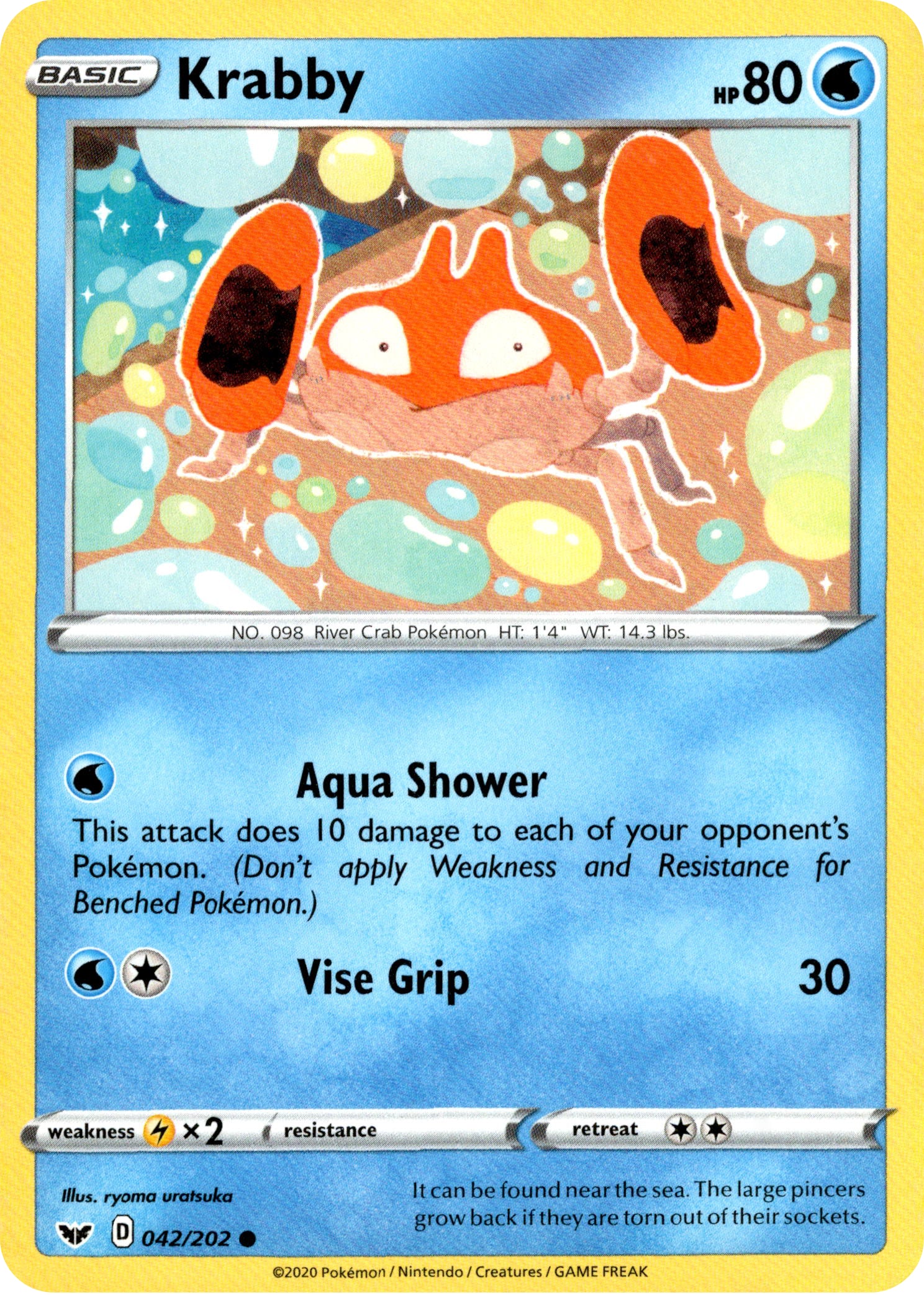 Krabby - 42/202 - Sword & Shield - Card Cavern