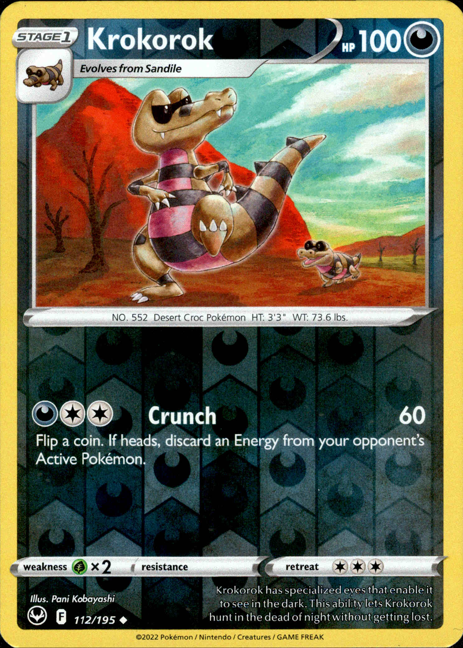 Krokorok - 112/195 - Silver Tempest - Reverse Holo - Card Cavern