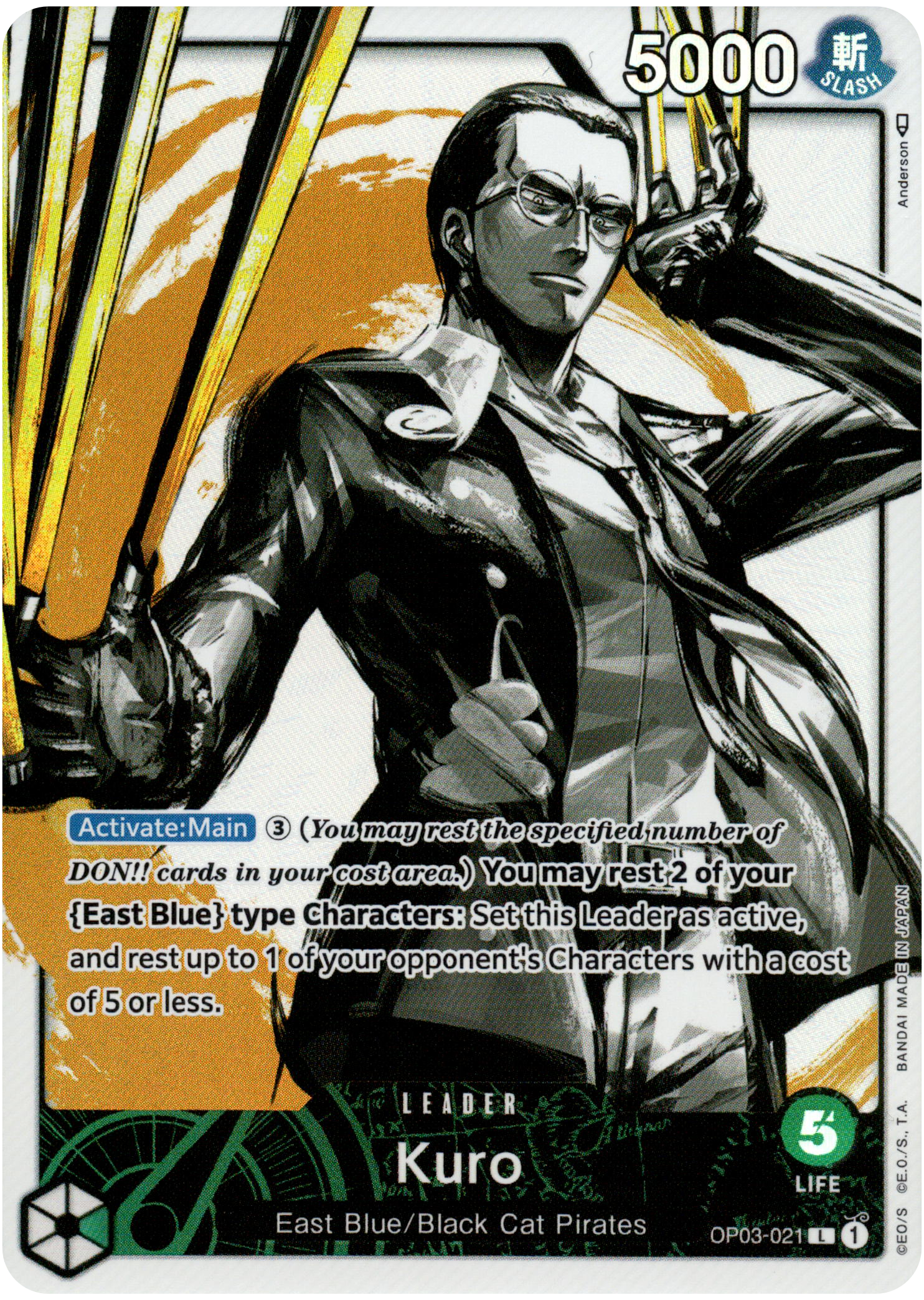 Kuro Alternate Art - OP03-021 L - Pillars of Strength - Foil - Card Cavern