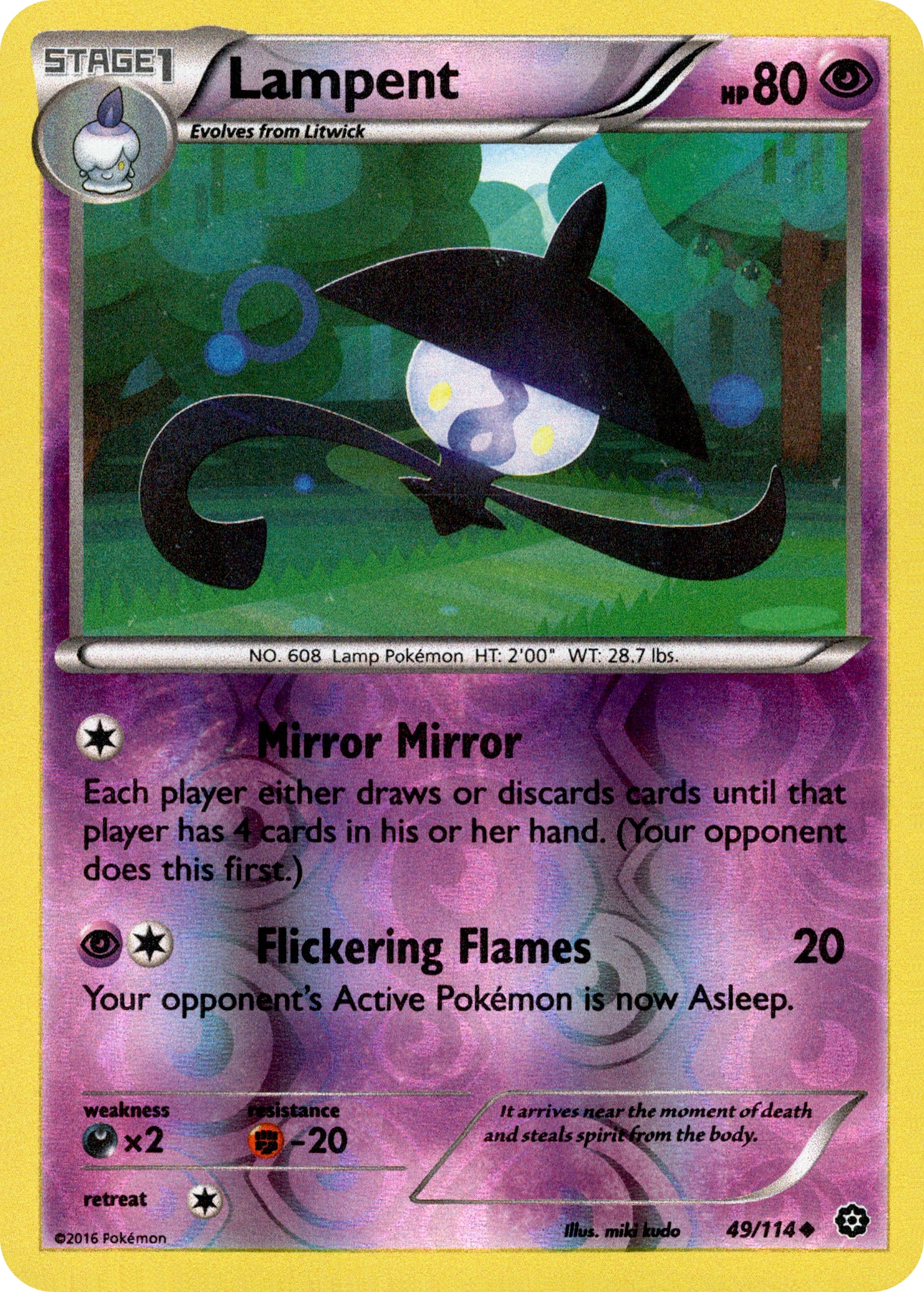 Lampent - 49/114 - Steam Siege - Reverse Holo - Card Cavern