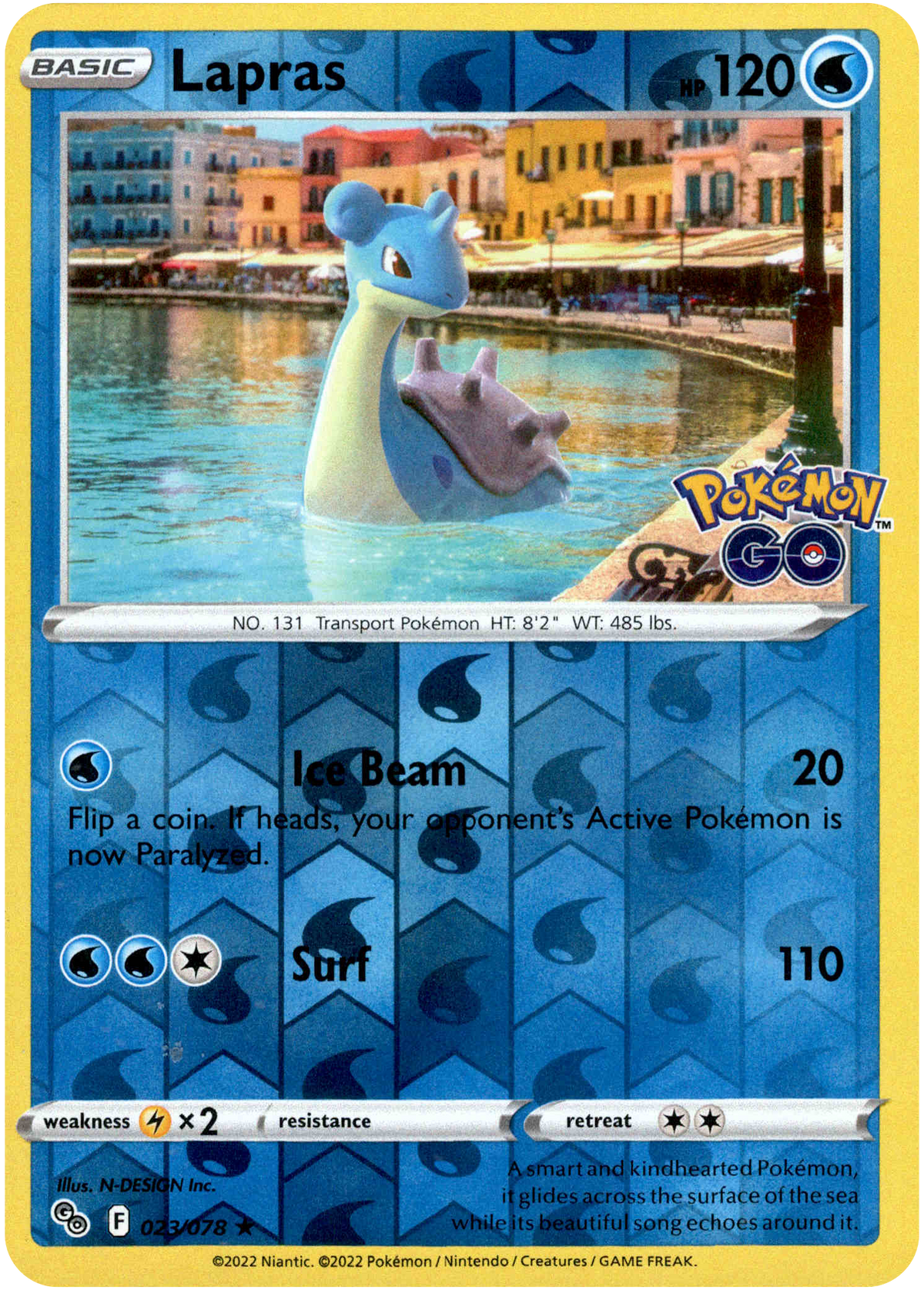 Lapras - 023/078 - Pokemon Go - Reverse Holo - Card Cavern