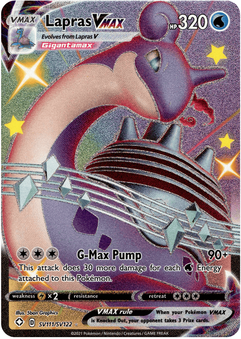 lapras pokemon card shiny Lapras VMAX - SV111/SV122 - Shining Fates