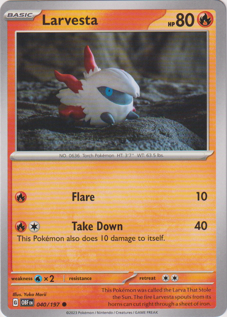 Larvesta - 040/197 - Obsidian Flames - Card Cavern