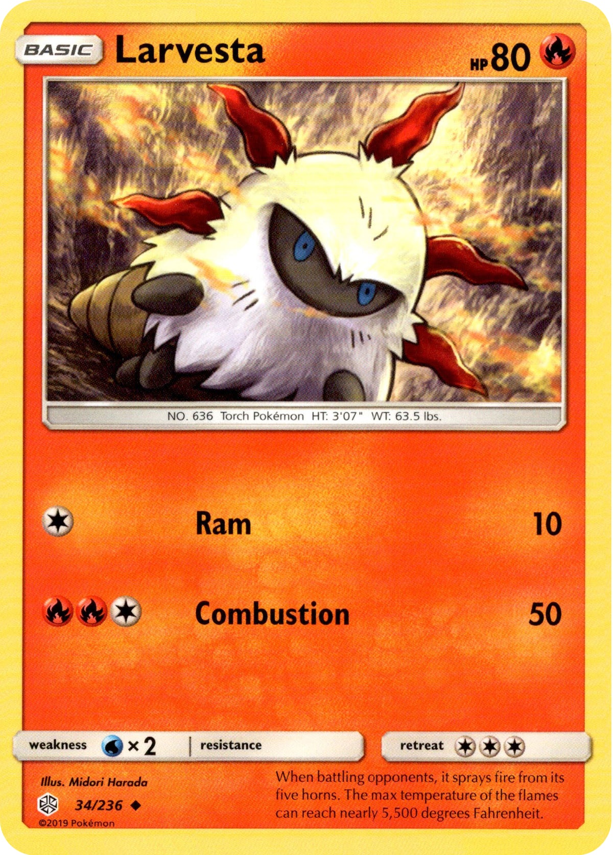Larvesta - 34/236 - Cosmic Eclipse - Card Cavern