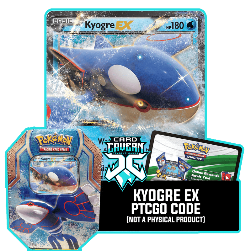 Legends of Hoenn Tin: Kyogre EX - Great Wave - PTCGO Code Card Cavern Trading Cards, LLC Legends of Hoenn Tin: Kyogre EX - Great Wave - PTCGO Code Card Cavern Trading Cards, LLC