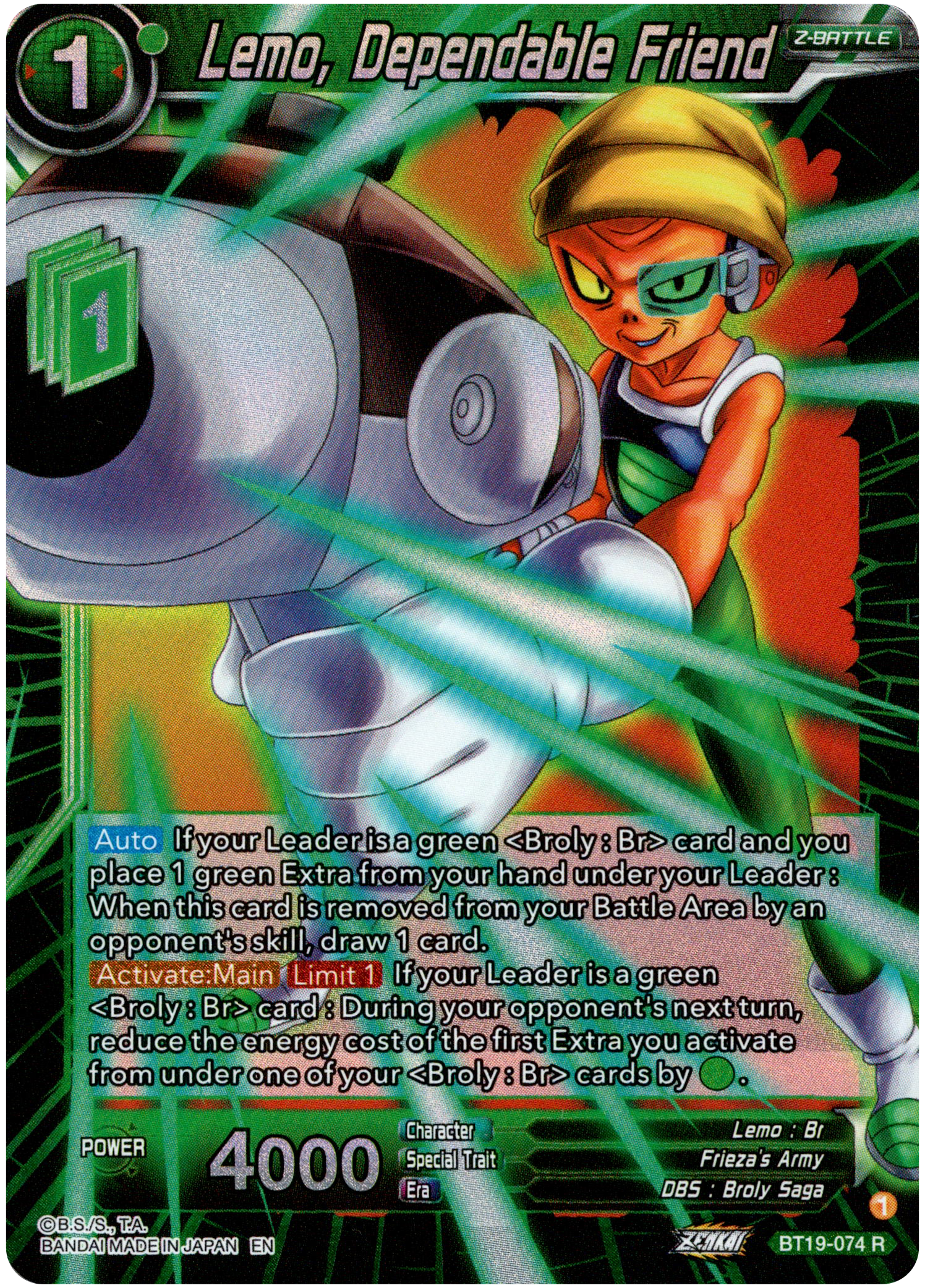 Lemo, Dependable Friend - BT19-074 - Fighter's Ambition - Foil - Card Cavern