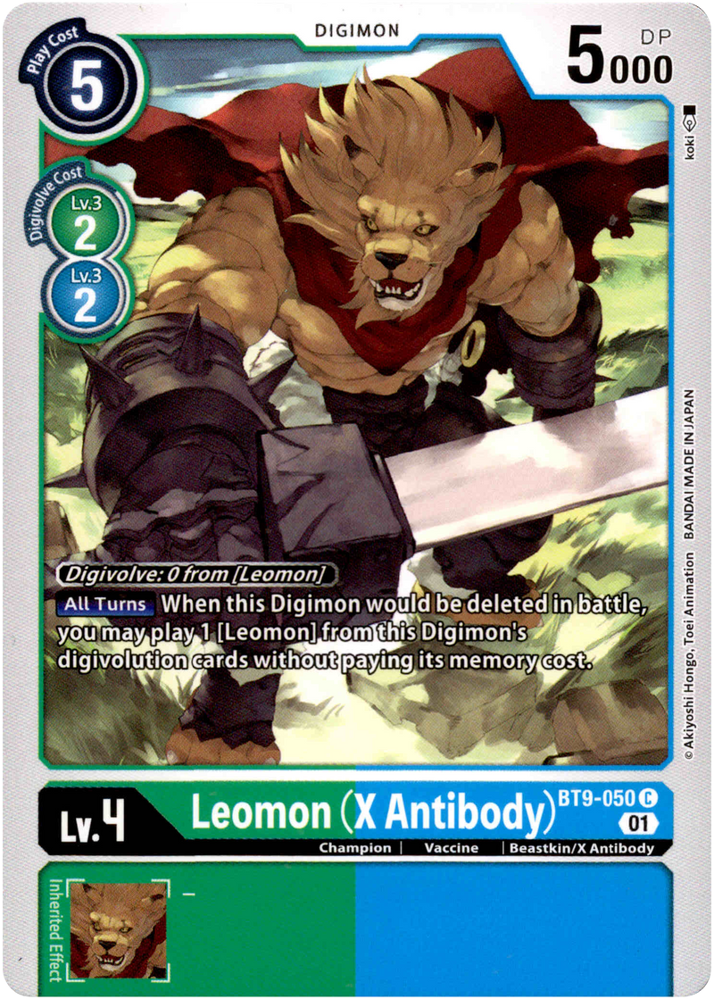 Leomon (X Antibody) - BT9-050 C - X Record Card Cavern Trading Cards, LLC Leomon (X Antibody) - BT9-050 C - X Record Card Cavern Trading Cards, LLC