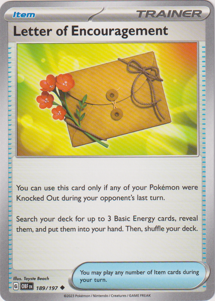 Letter of Encouragement - 189/197 - Obsidian Flames - Card Cavern