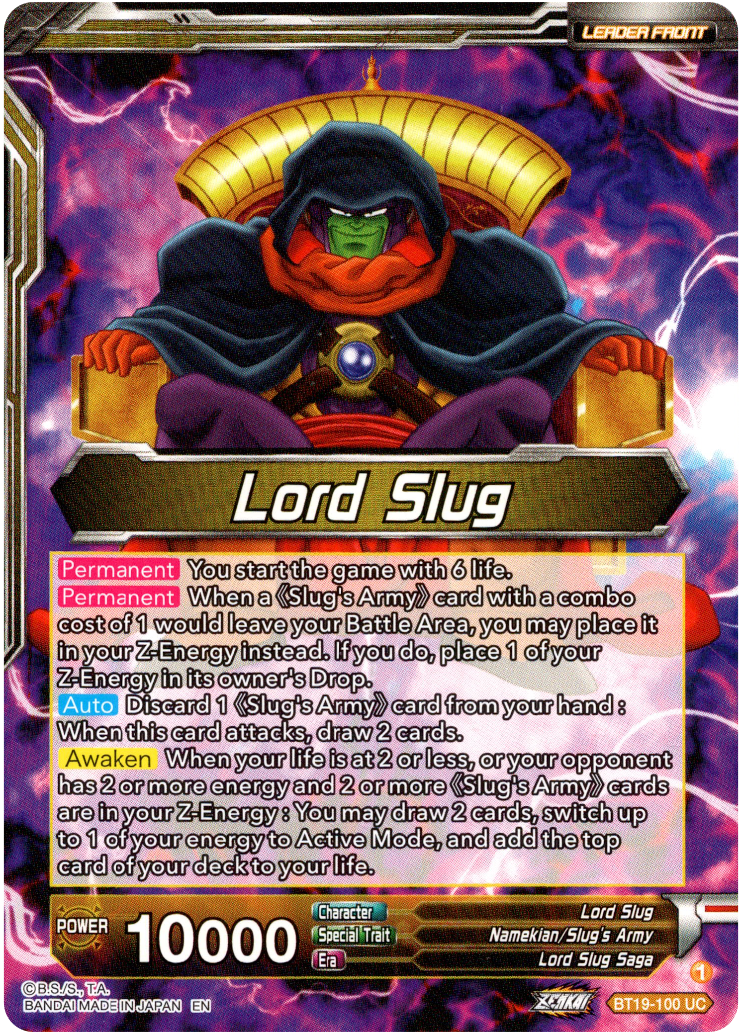 Lord Slug // Lord Slug, in His Prime - BT19-100 - Fighter's Ambition - Foil - Card Cavern