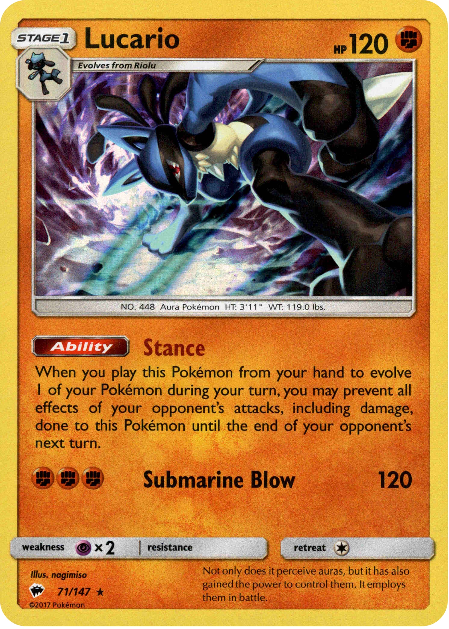 Lucario - 71/147 - Burning Shadows - Holo - Card Cavern