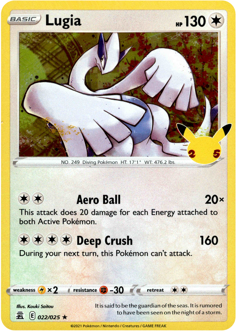Lugia - 022/025 - Celebrations - Holo Card Cavern Trading Cards, LLC Lugia - 022/025 - Celebrations - Holo Card Cavern Trading Cards, LLC
