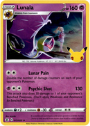 Lunala - 015/025 - Celebrations - Holo - Card Cavern