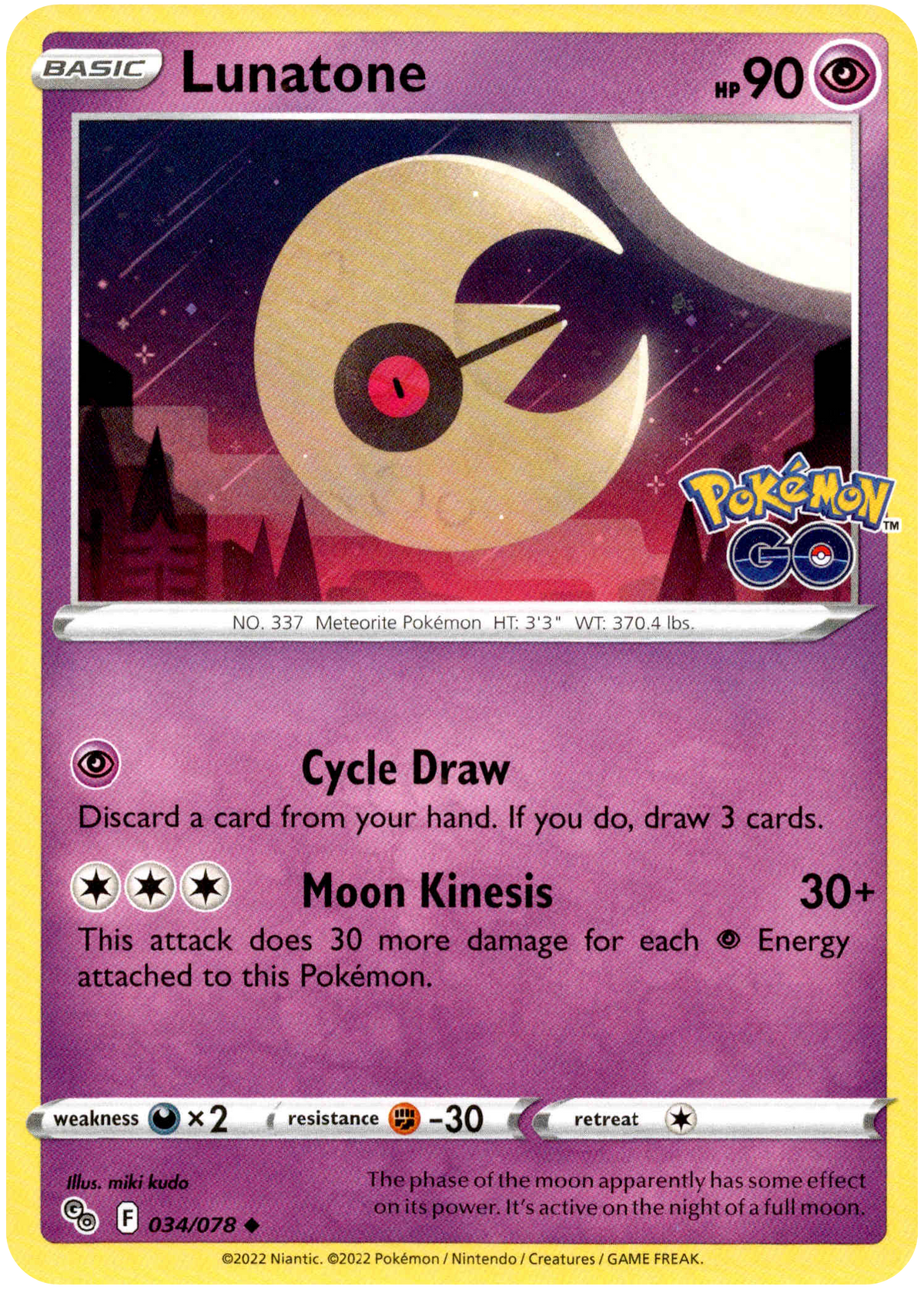 Lunatone - 034/078 - Pokemon Go - Card Cavern