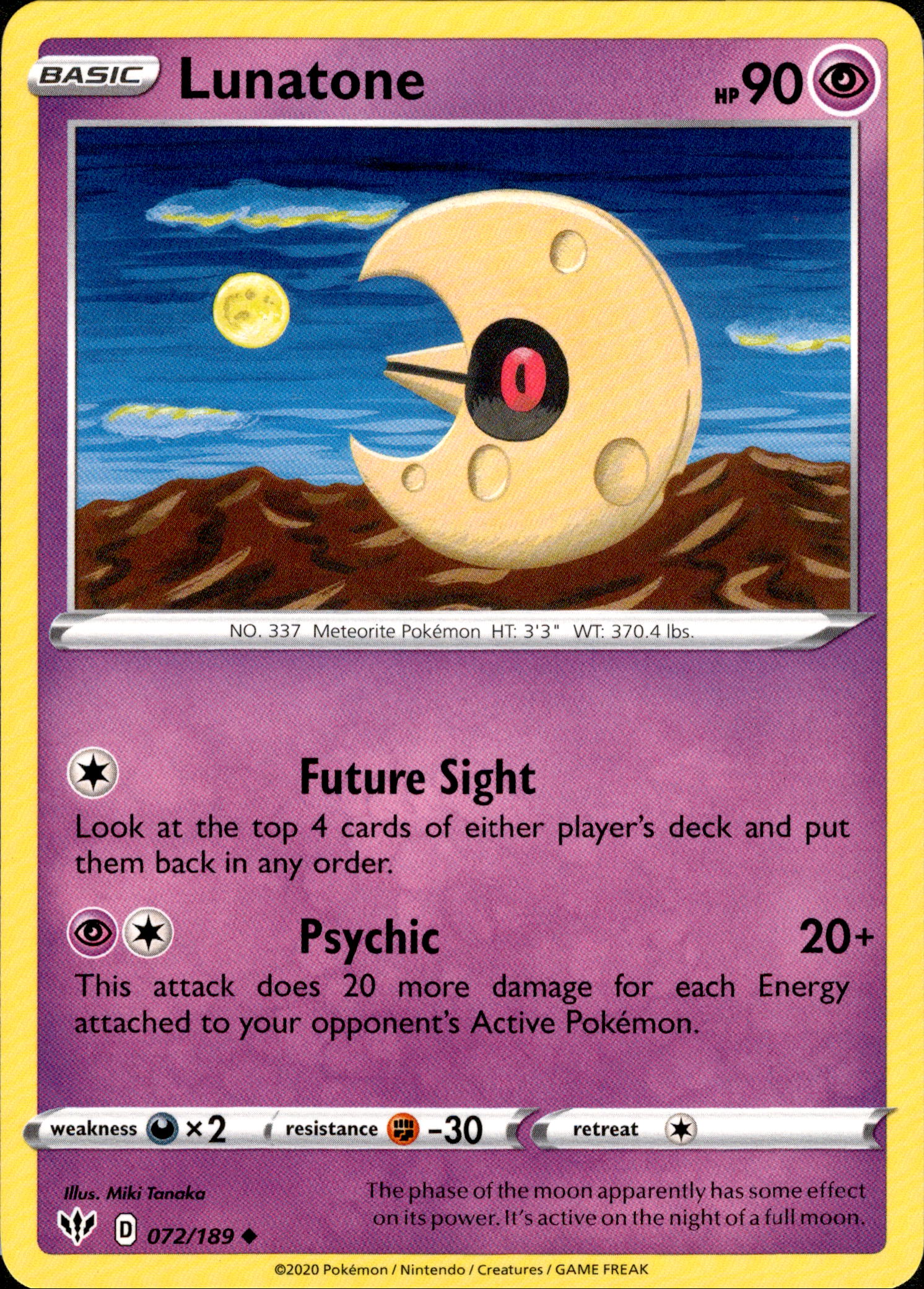 Lunatone - 72/189 - Darkness Ablaze - Card Cavern