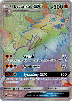 Lycanroc GX Hyper Rare - 155/147 - Burning Shadows - Holo - Card Cavern